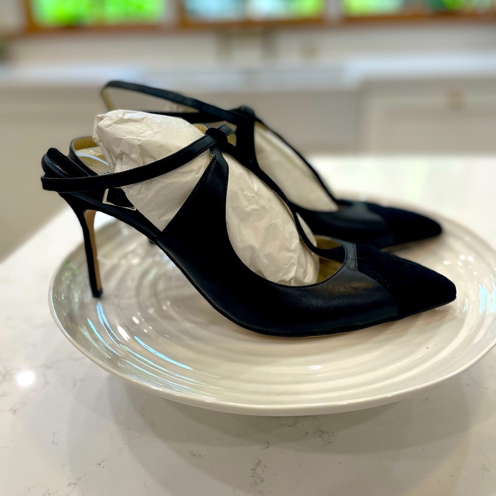Sarah Flint Nancy Heeled Pump Black Nappa. Size 40.5 NIB